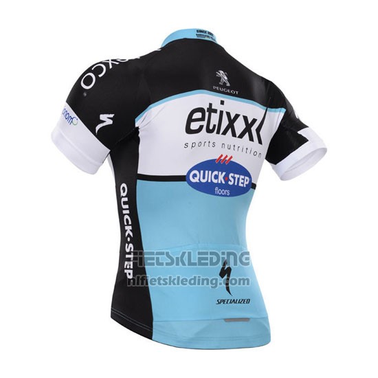 2015 Fietskleding Etixx Quick Step Zwart en Wit Korte Mouwen en Koersbroek